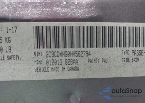 2017 Dodge Charger Sxt Rwd z USA, uszkodzony, nr VIN 2C3CDXHG0HH562794